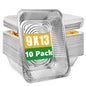 Treamon Aluminum Pans with Lids, Disposable Foil Pans, 9" x 13" 10 Count