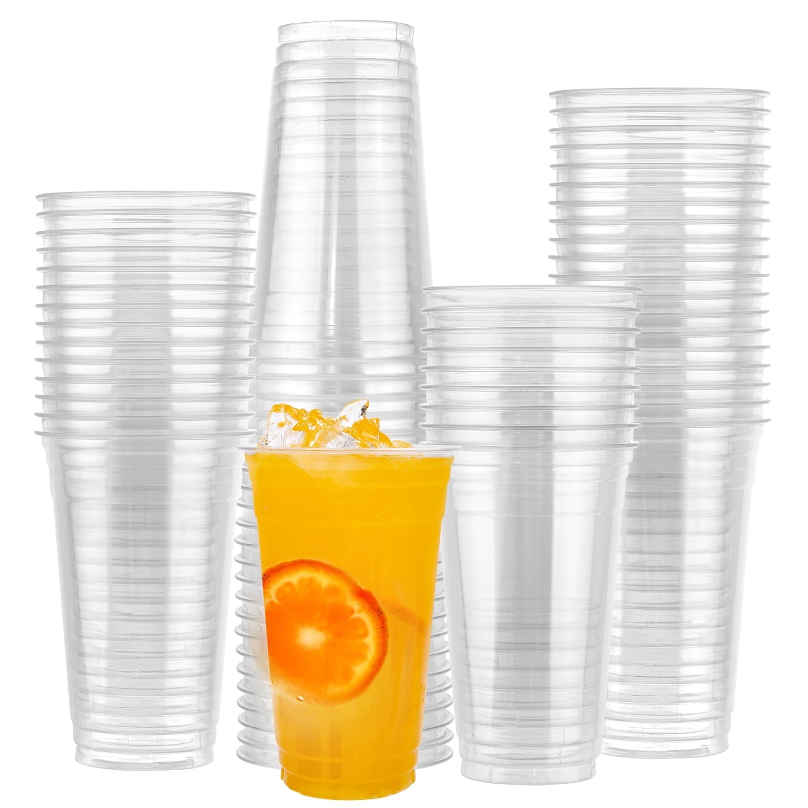 100 Pack 20 oz Disposable Plastic Cups Clear Plastic Cups