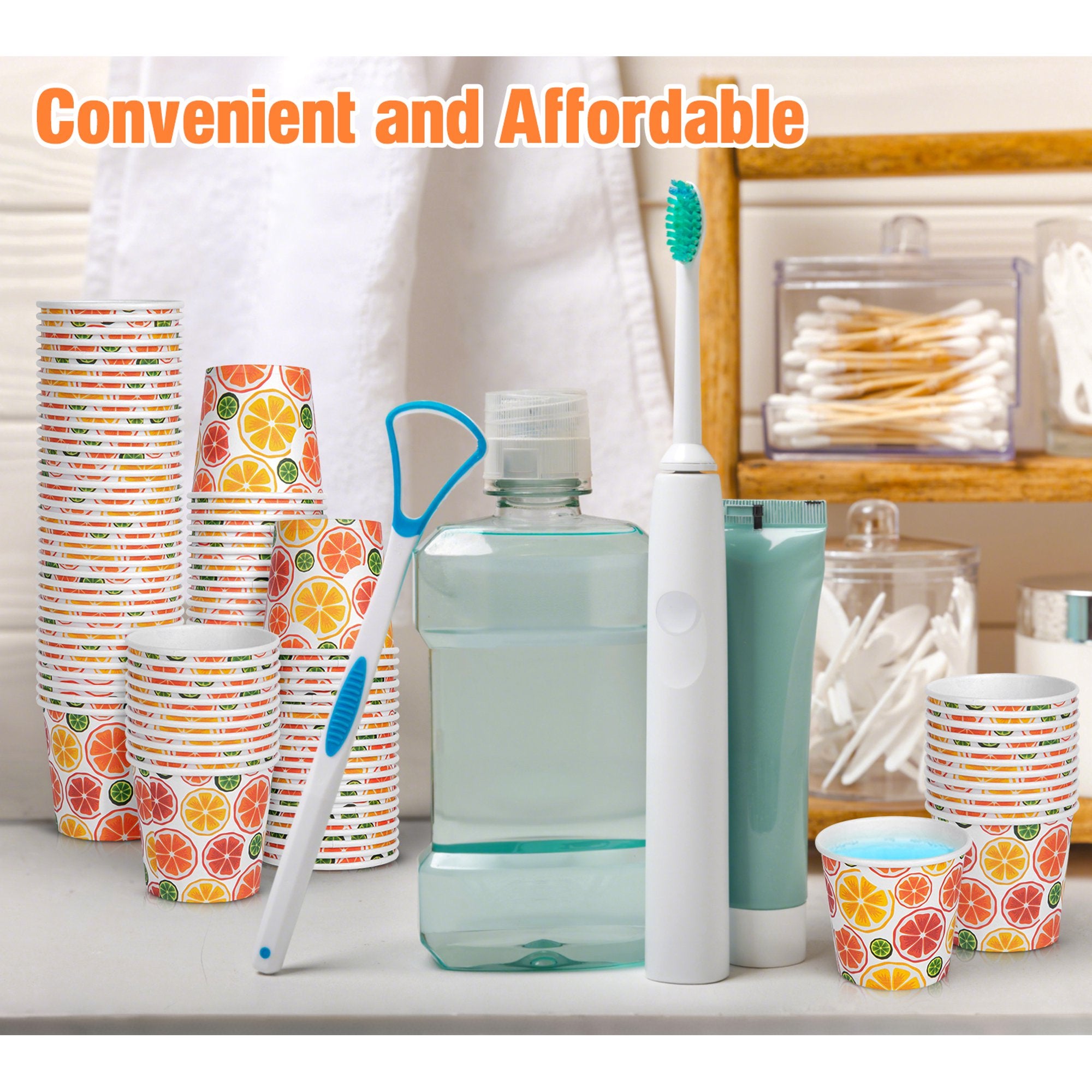 Treamon Paper Cups Bathroom Cups, Mouthwash Cups, 3 oz 600 Count