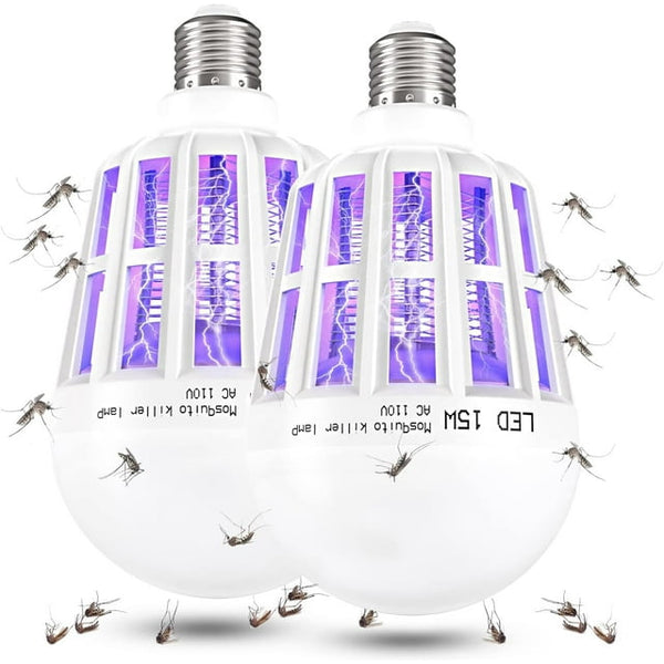 2 Pack Mosquito Light 2-in-1 LED Light bulb Bug Zapper Insect Killer Bulb Mosquito Lamp