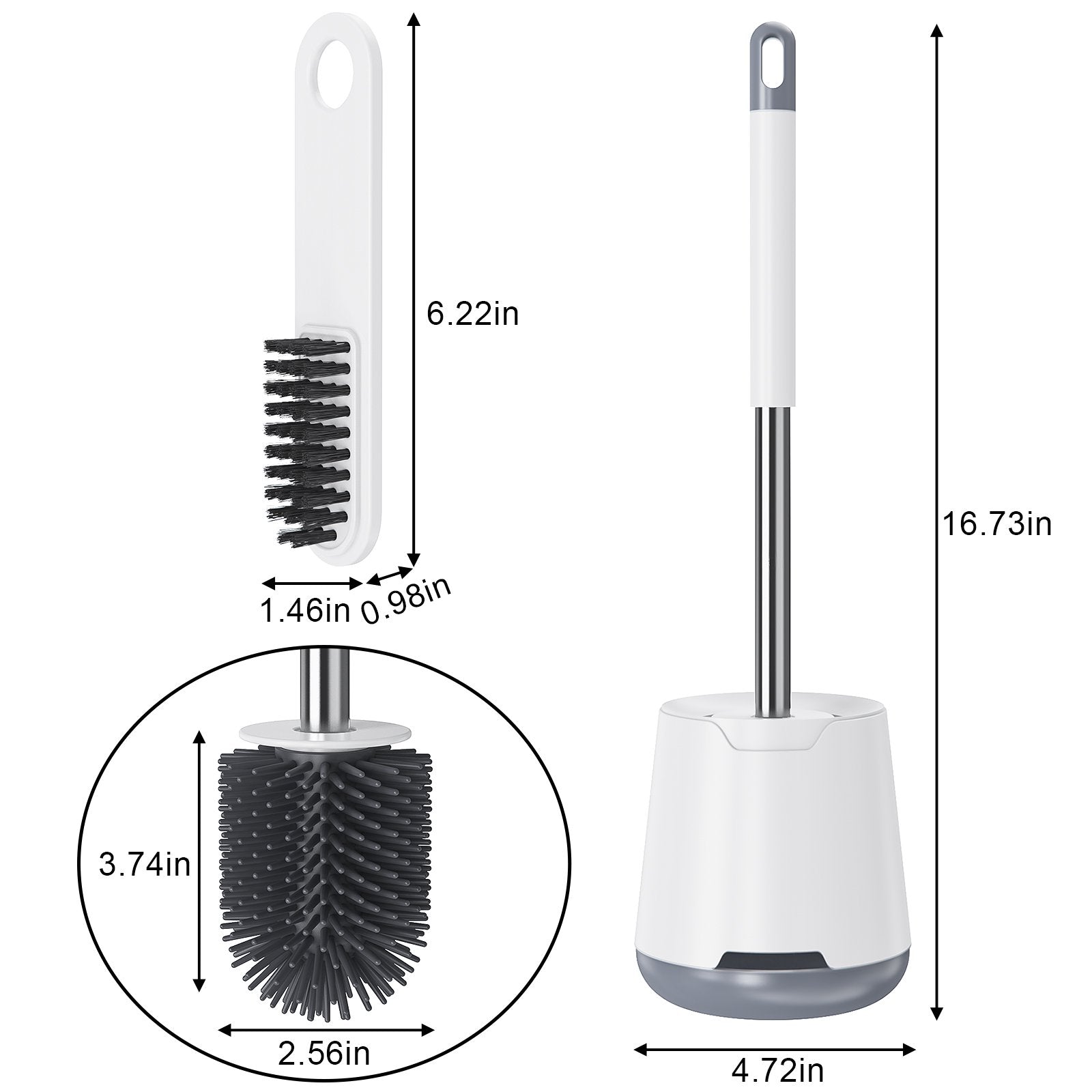 Toilet Bowl Cleaner Brush Set 2 Pack and 2 Bathroom Small Cleanning Brush Provide All-round Cleaning Without Blind Spots