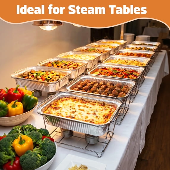 Treamon Aluminum Pans, Disposable Foil Pans with Lids, 8.5" x 6" 50 Count