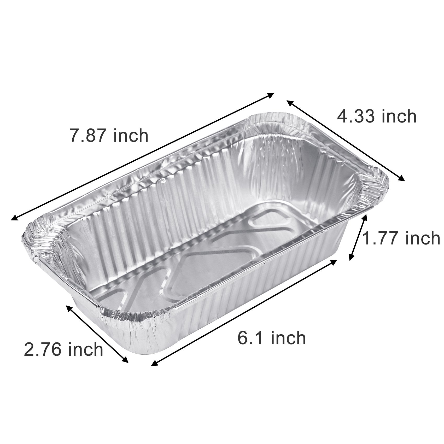 Treamon Aluminum Foil Pans, Disposable Aluminum Tray 8.5" x 4.5" 30 Count