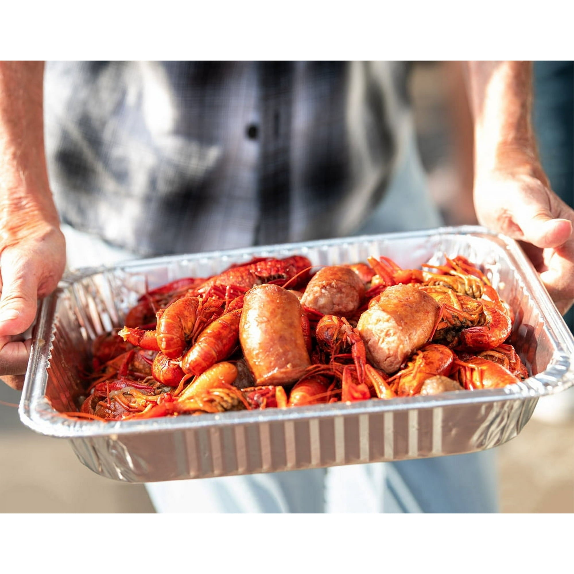 Treamon Aluminum Pans with Lids, Disposable Foil Pans, 9" x 13" 10 Count