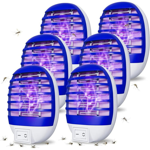 6 Pack Indoor Bug Zappers, Flying Insect Traps, Electronic Mosquito Zapper Mosquito Killer for Patio, Bedroom, Office
