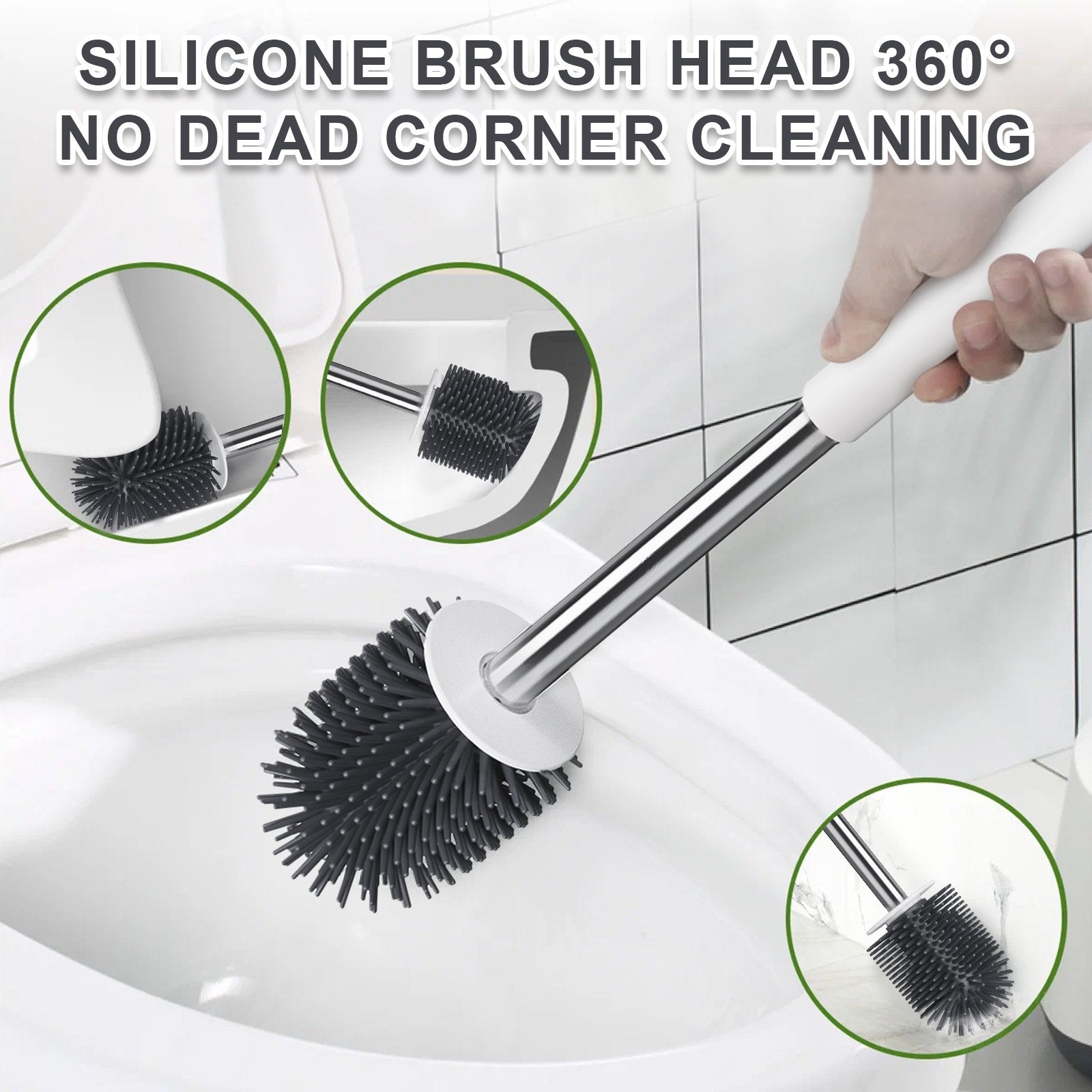 Toilet Bowl Cleaner Brush Set 2 Pack and 2 Bathroom Small Cleanning Brush Provide All-round Cleaning Without Blind Spots