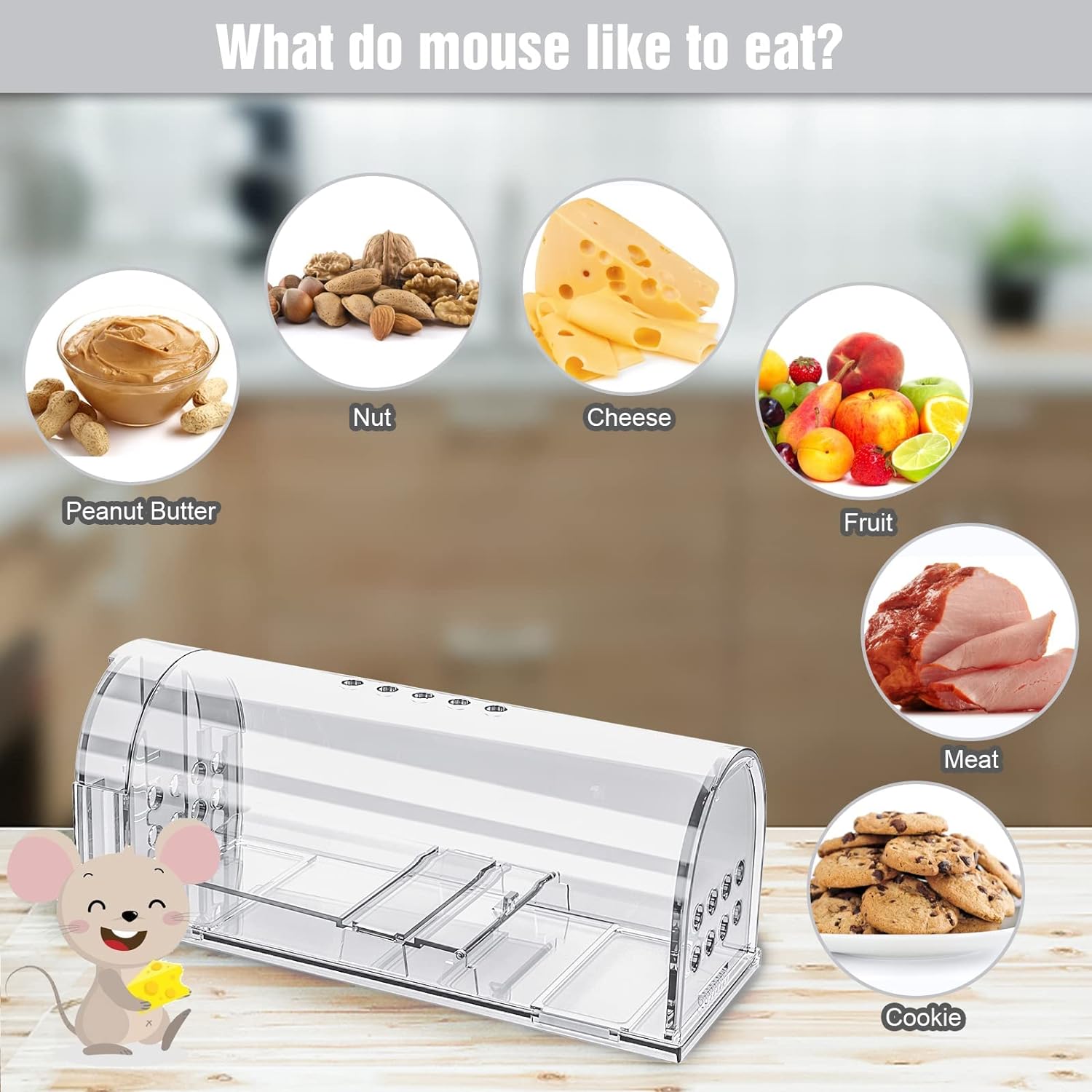 4 Pcs Humane Mouse Trap, Catch and Release Mouse Traps That Work, Mice Trap No Kill for mice, Outdoor Catcher Non Killer Small Mole Capture Cage