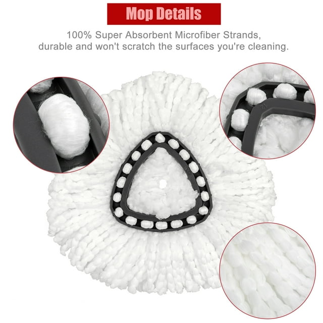 Spin Mop Replace Head, Base, Handle Compatible with Easy Wring Microfiber Spin Mop