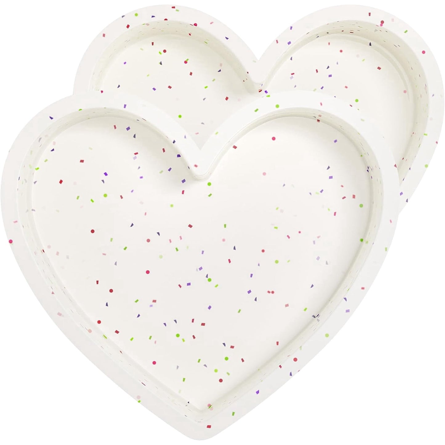 Treamon 2 Pcs Silicone Heart Shaped Cake Pans, 10 Inch Large Heart Cake Pan Nonstick Silicone Heart Molds for Baking