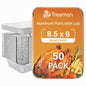 Treamon Aluminum Pans, Disposable Foil Pans with Lids, 8.5" x 6" 50 Count