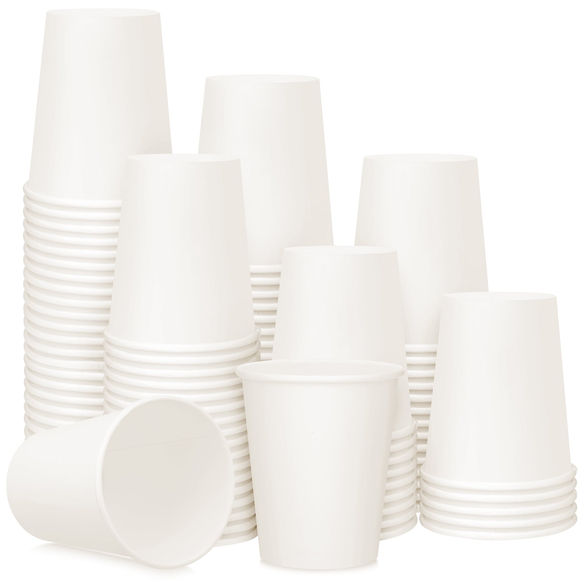 Treamon Paper Cups Disposable Cups, 8 oz 100 Count, White