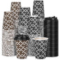 Treamon Paper Cups Hot Cups, Disposable To Go Cups with Lids, 12 oz 100 Count