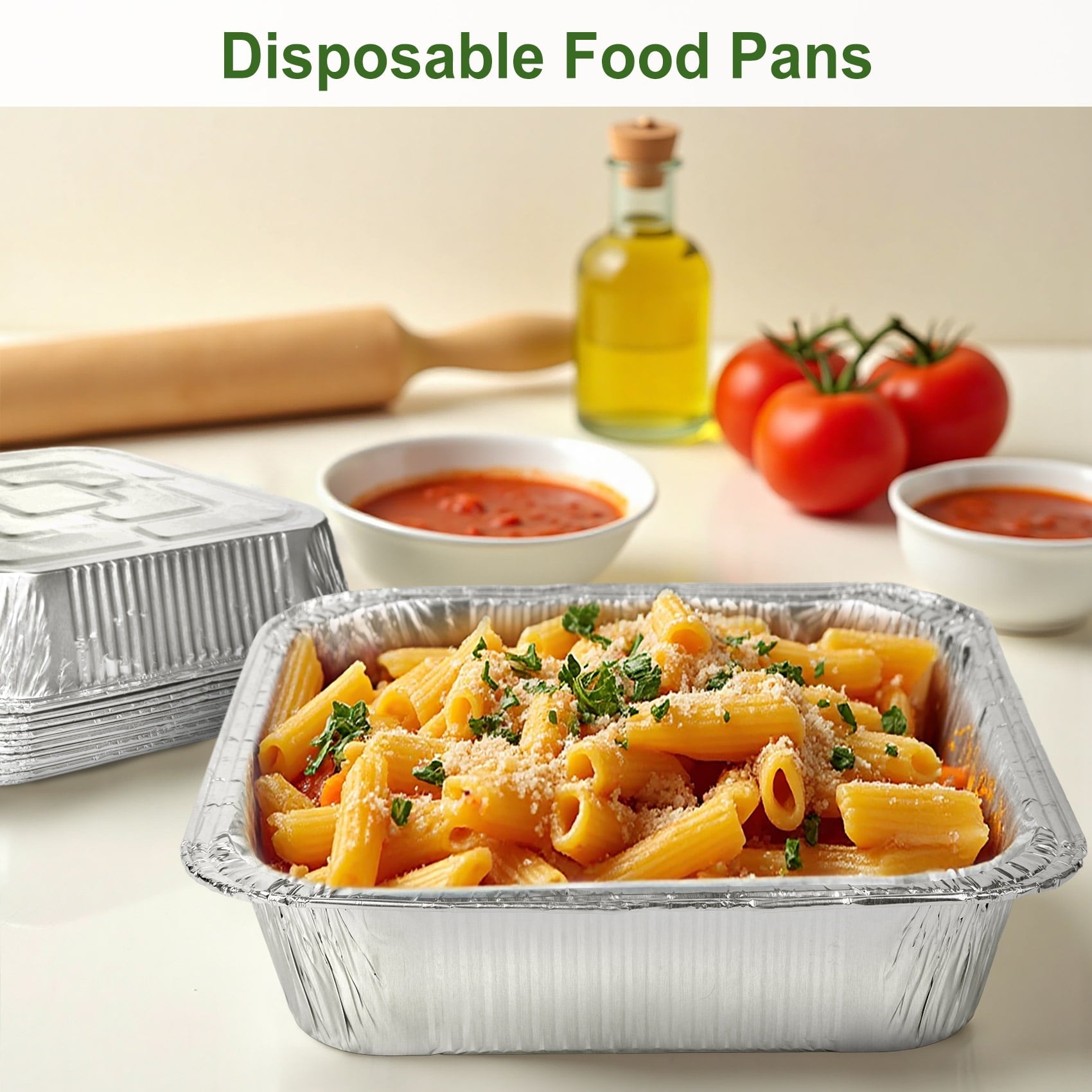 Treamon Foil Pans, Square Disposable Aluminum Pans, 8*8" 20 Count