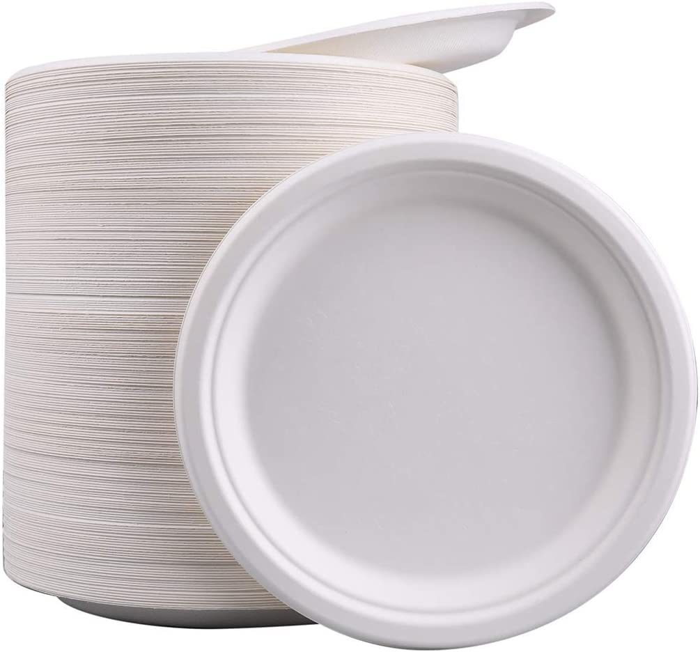 8.5 inch Light-Weight Paper Plates by GP PRO 500 Count