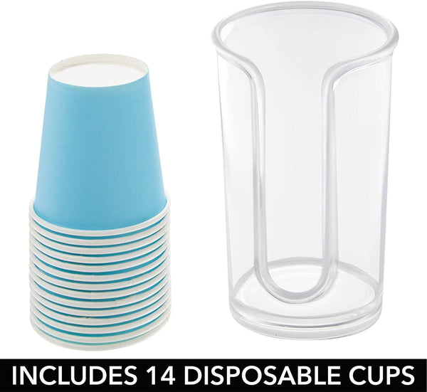 Bathroom Cup Dispenser, Disposable Small Paper Cup Holder Fit for 3 Oz Cups, Compact Storage Holder for Mouthwash Cups on Bathroom Vanity Countertops