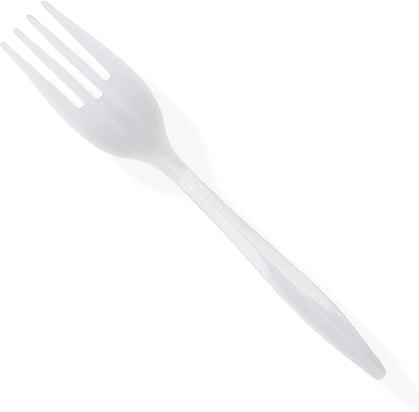 Plastic White Forks, Heavyweight Practical Disposable Cutlery