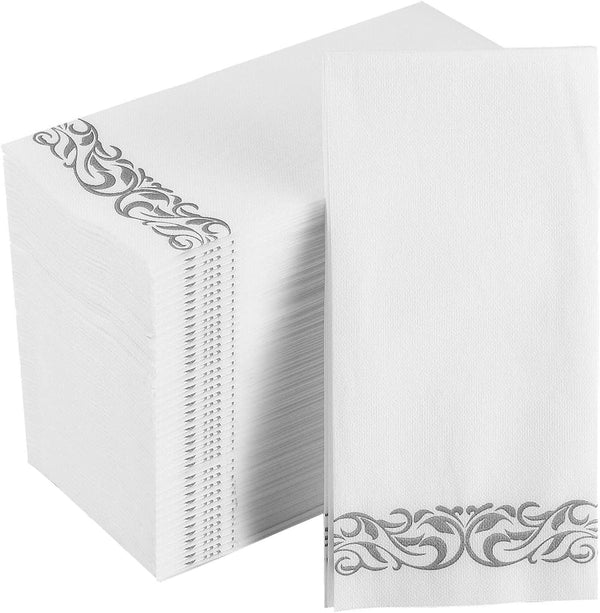 100 Disposable Hand Towels , Soft and Absorbent Line-Feel Dinner Napkin