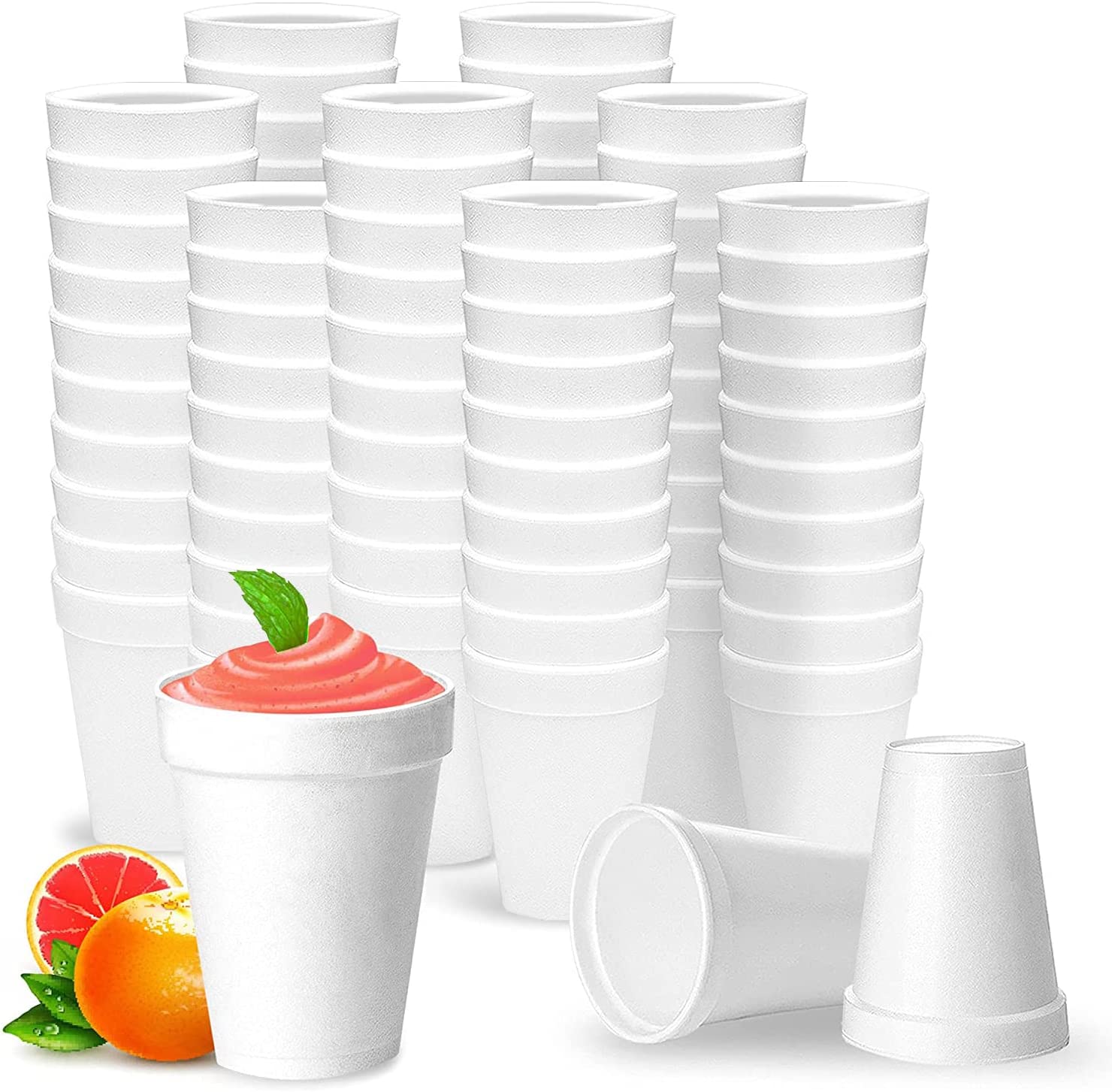 Essentials 16oz Disposable White Foam Cups - Pack of 100ct