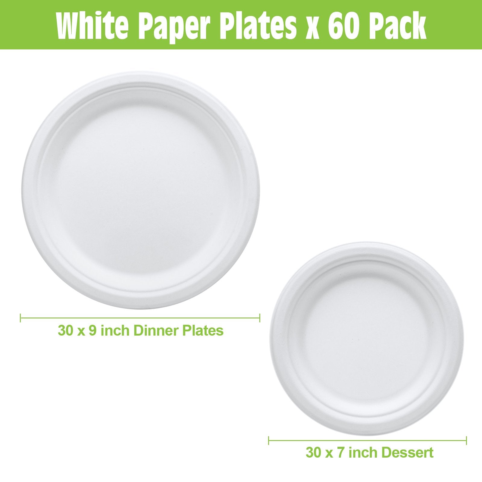 100% Compostable 9 Inch Paper Plates [150-Pack] Heavy-Duty Eco-Friendly  Disposable White Plate, Eco-Friendly Made of Sugarcane Fibers 9  Biodegradable